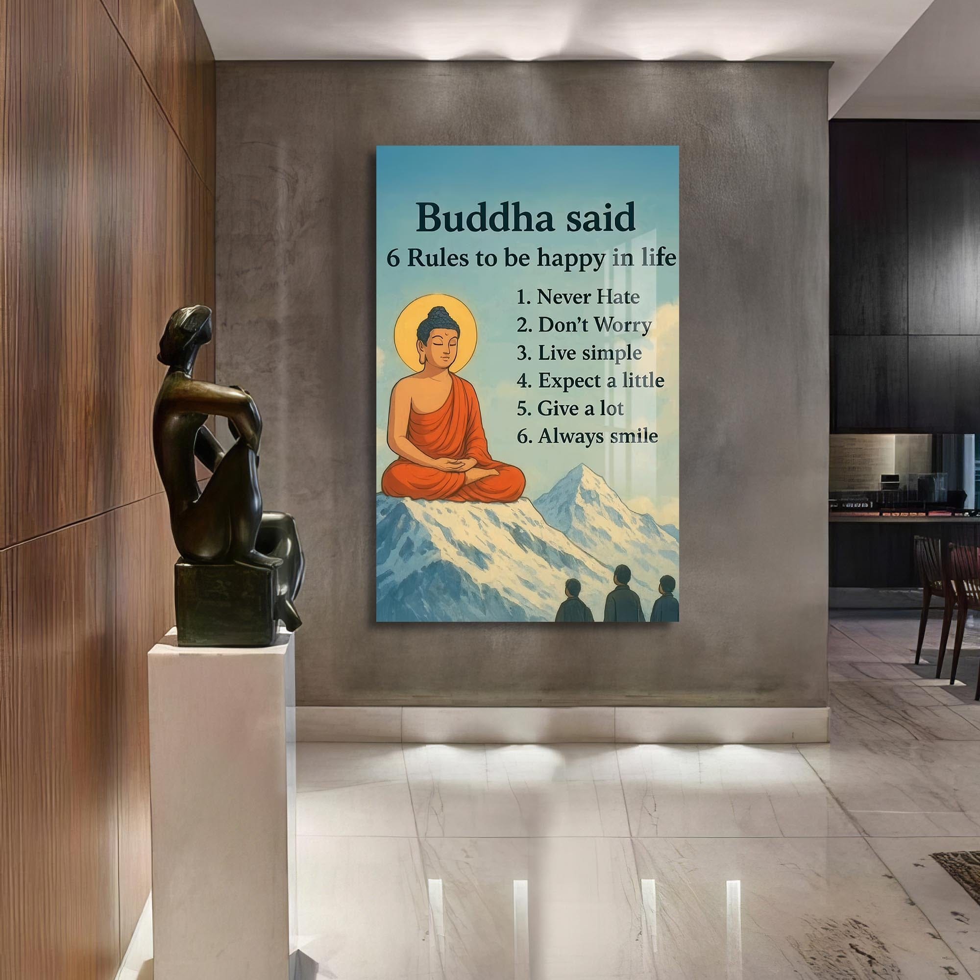 Artronauts Glass Print Awakened Mind- Buddhism Tempered Glass Wall Art