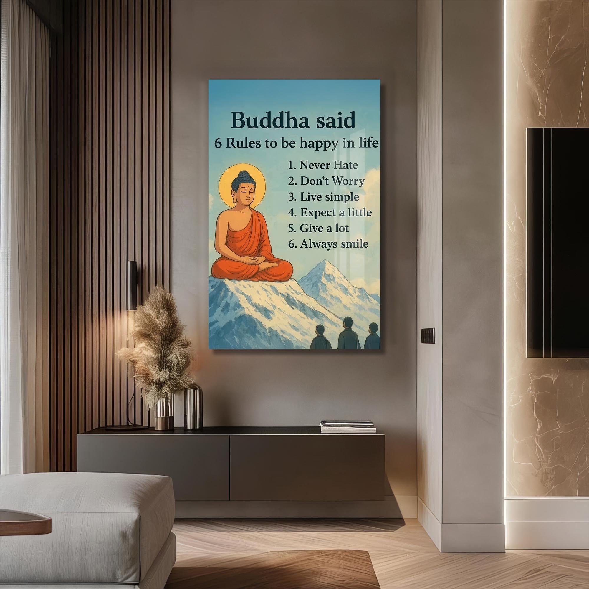 Artronauts Glass Print Awakened Mind- Buddhism Tempered Glass Wall Art