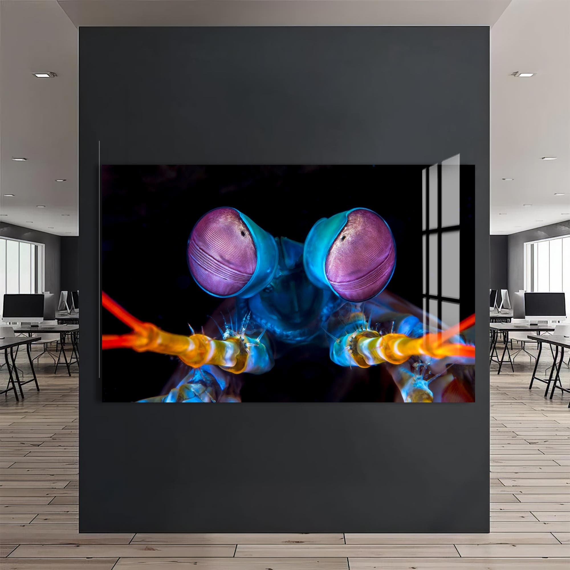 Artronauts Glass Print Neon Mantis Strike – Animal Tempered Glass Wall Art