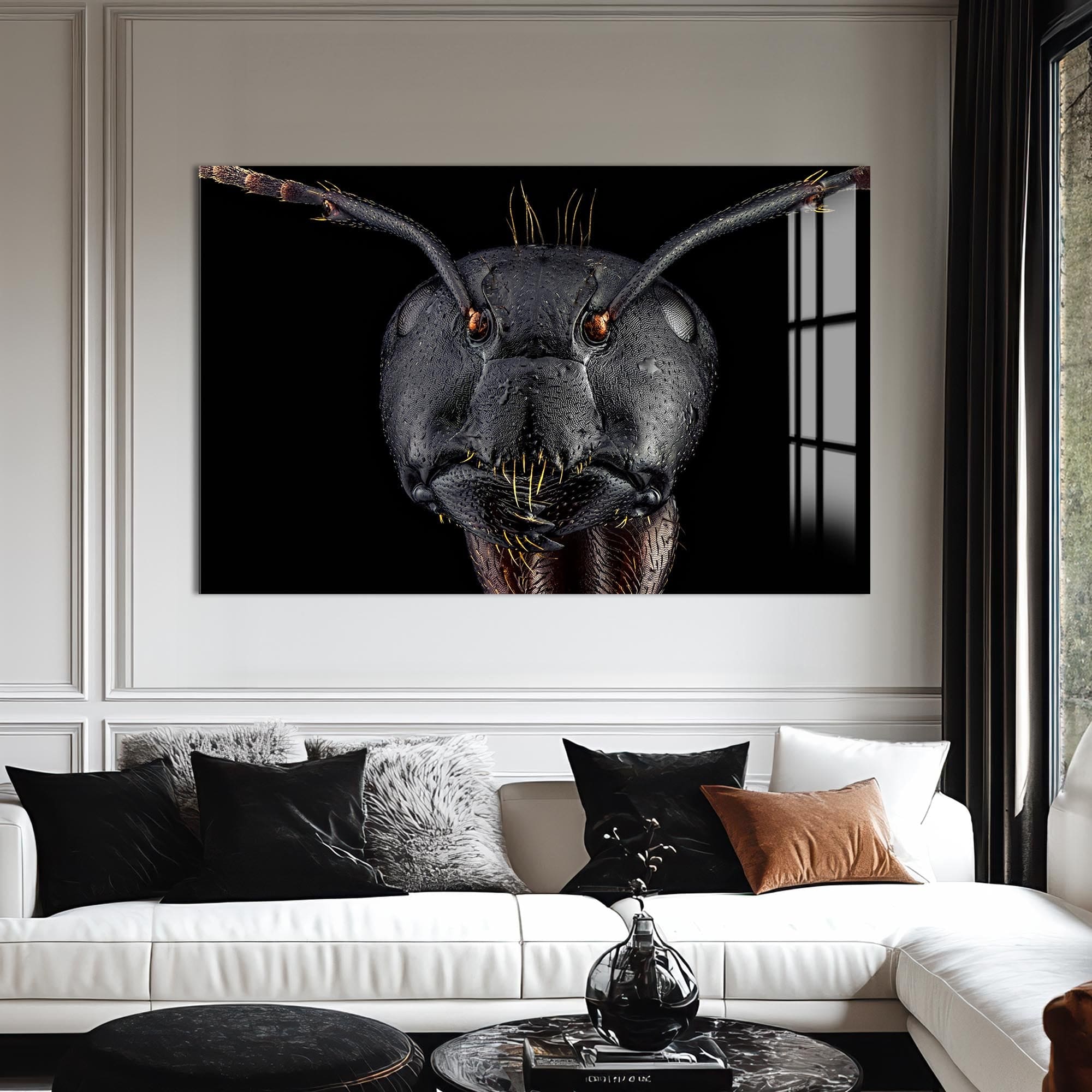 Artronauts Glass Print Black Ant Warrior – Animal Tempered Glass Wall Art