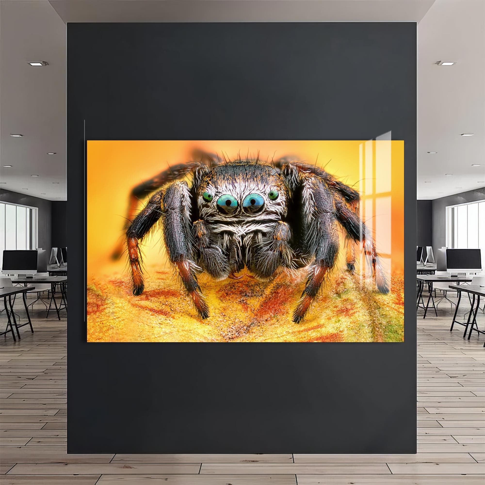 Artronauts Glass Print Vibrant Jumping Spider – Animal Tempered Glass Wall Art