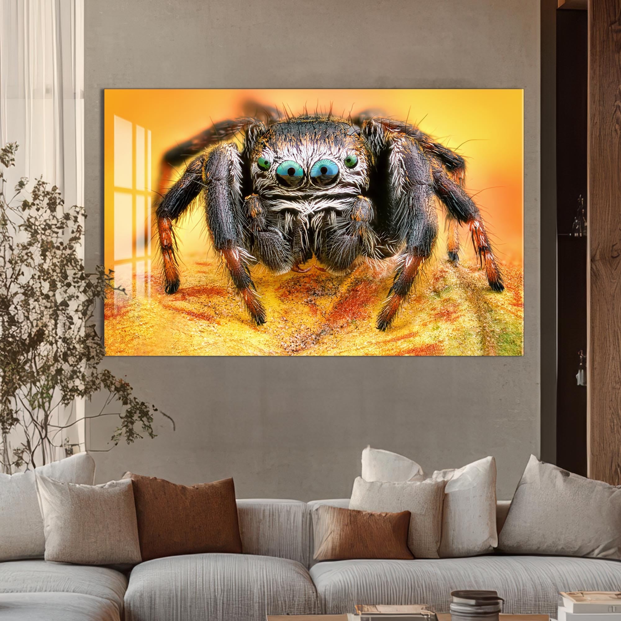 Artronauts Glass Print Vibrant Jumping Spider – Animal Tempered Glass Wall Art