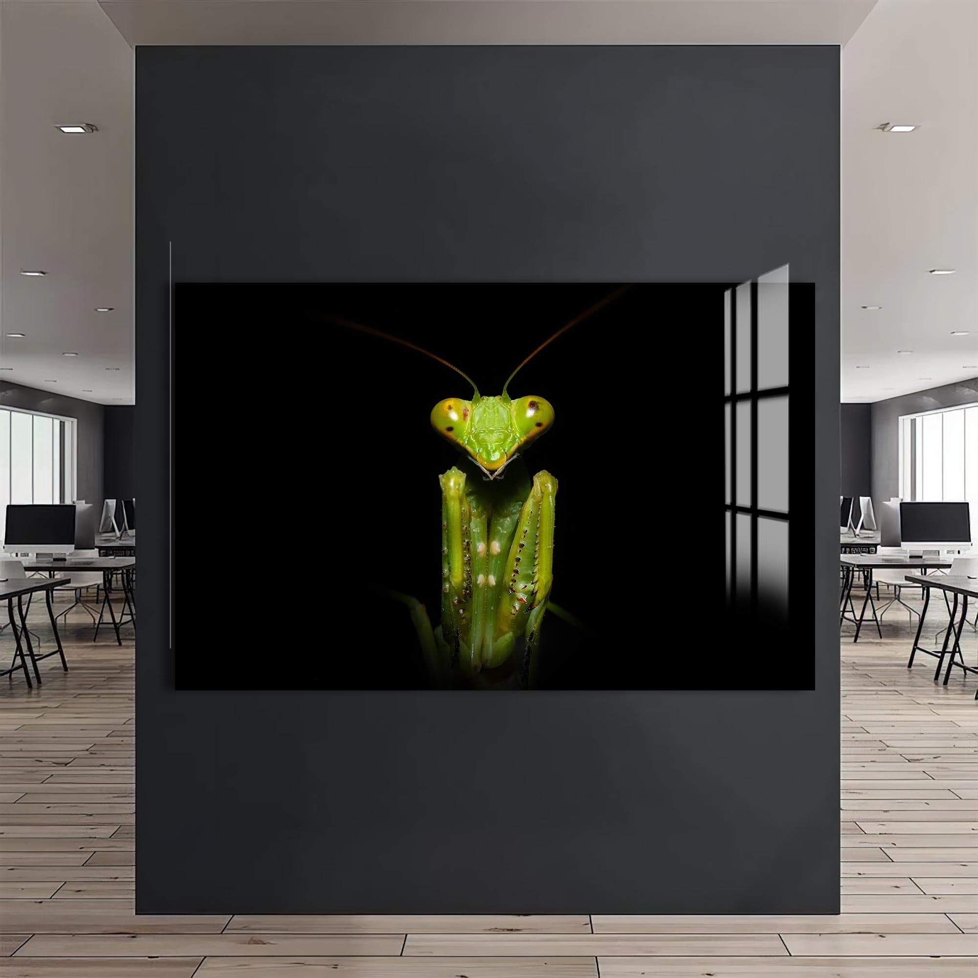 Artronauts Glass Print Green Mantis Portrait – Animal Tempered Glass Wall Art
