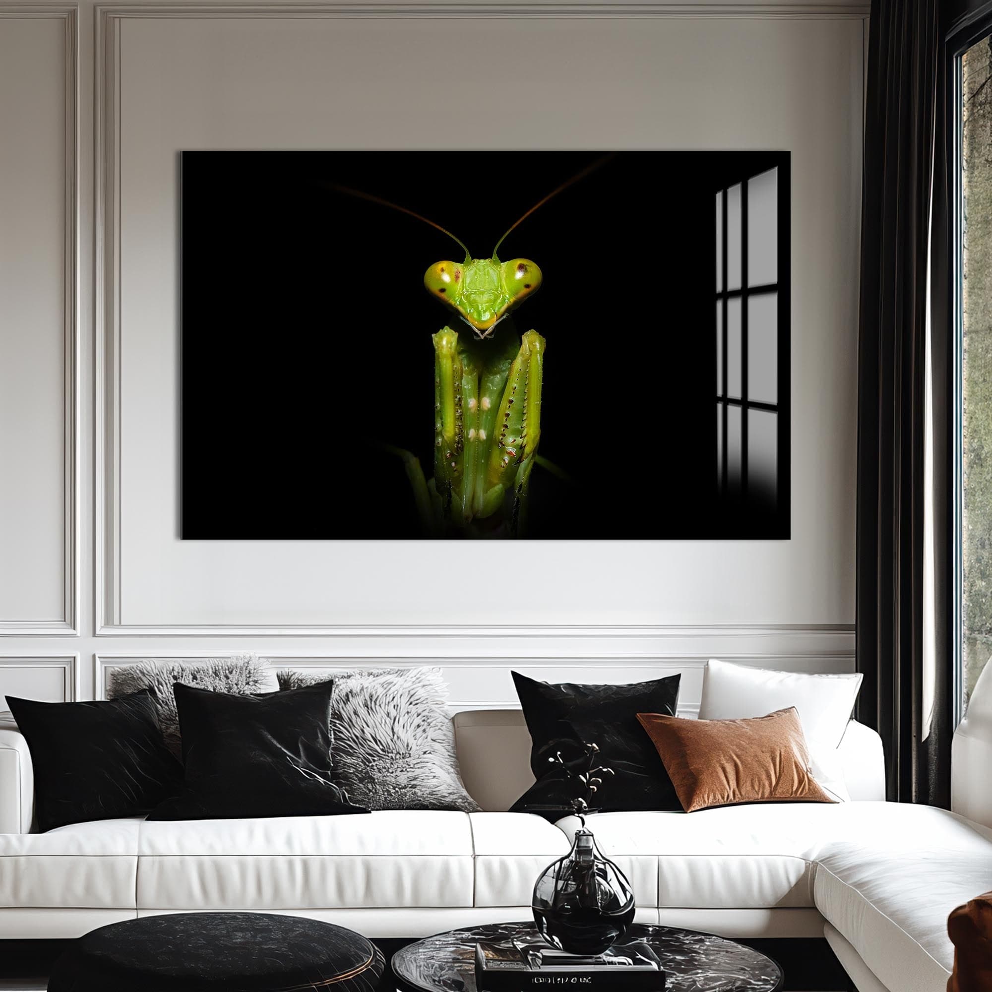 Artronauts Glass Print Green Mantis Portrait – Animal Tempered Glass Wall Art