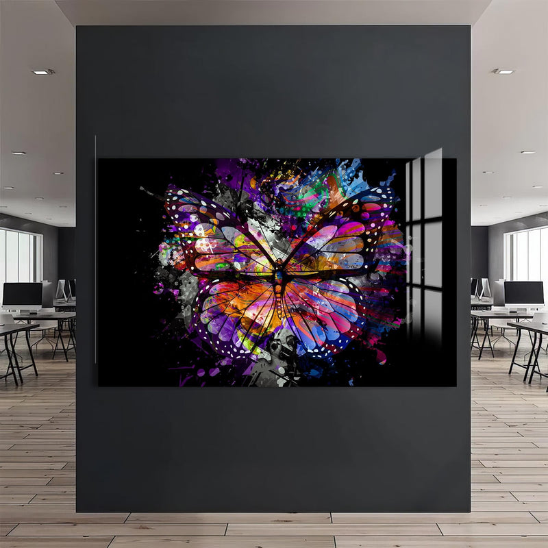 Artronauts Glass Print Cosmic Splash Butterfly – Animal Tempered Glass Wall Art