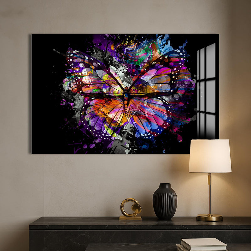 Artronauts Glass Print Cosmic Splash Butterfly – Animal Tempered Glass Wall Art