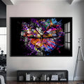 Artronauts Glass Print S | 72x46 cm | 28.3"x18.1" / Black Cosmic Splash Butterfly – Animal Tempered Glass Wall Art