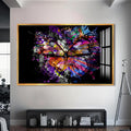 Artronauts Glass Print S | 72x46 cm | 28.3"x18.1" / Gold Cosmic Splash Butterfly – Animal Tempered Glass Wall Art