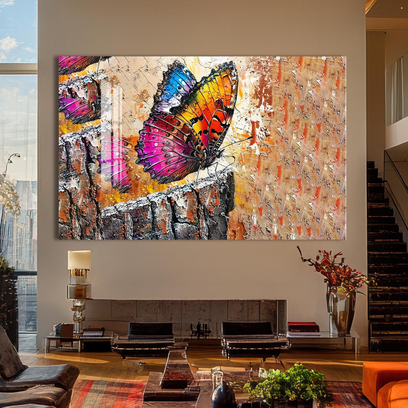Artronauts Glass Print Vibrant Barkland Butterfly – Animal Tempered Glass Wall Art