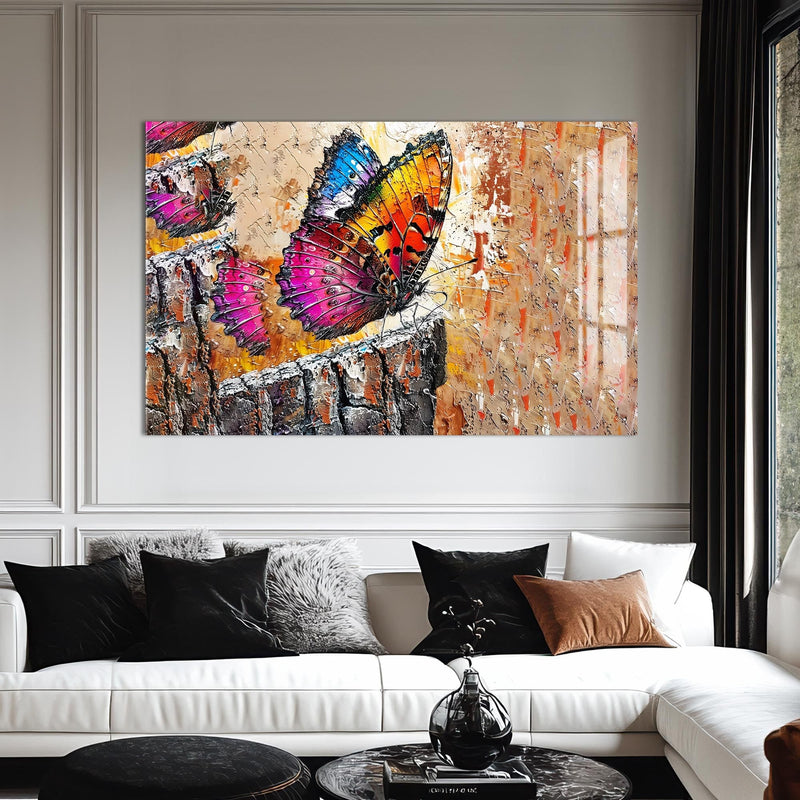 Artronauts Glass Print Vibrant Barkland Butterfly – Animal Tempered Glass Wall Art