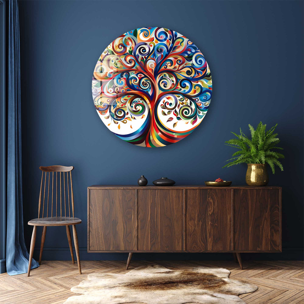 Artronauts Glass Print Tree of Life - Rounded Glass Wall Art