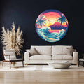Artronauts Glass Print Perfect Sunset  - Rounded Glass Wall Art