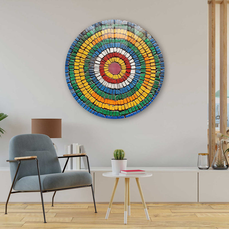 Artronauts Glass Print Spiral Stones  - Rounded Glass Wall Art