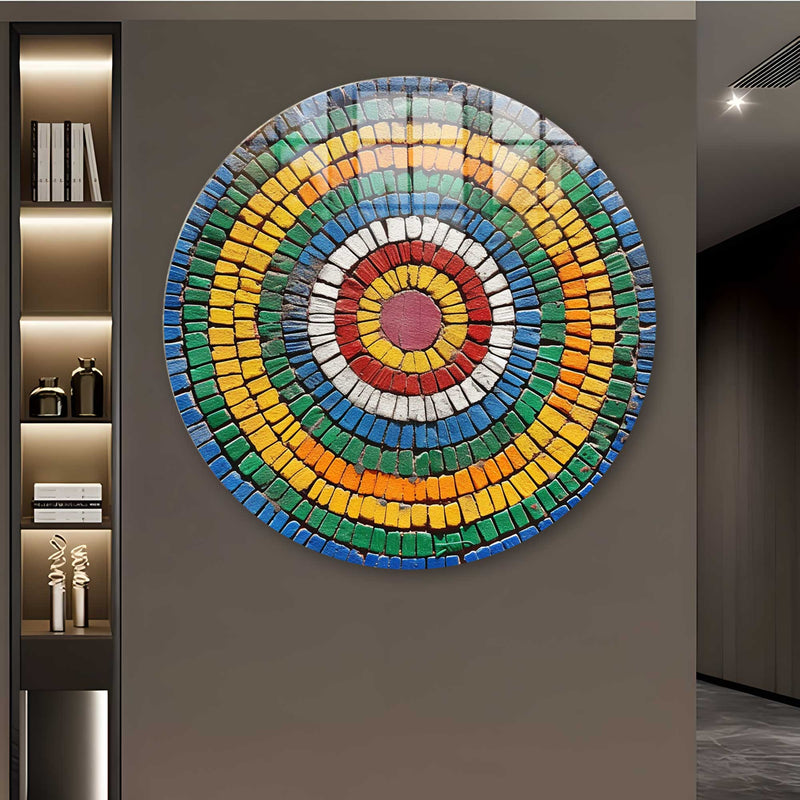 Artronauts Glass Print Spiral Stones  - Rounded Glass Wall Art