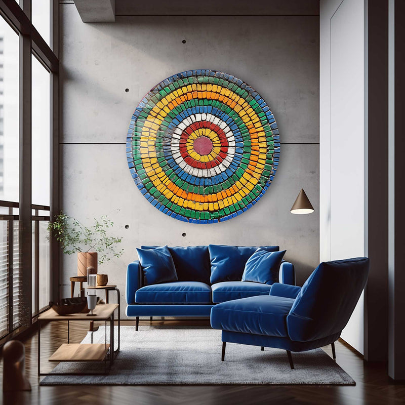 Artronauts Glass Print Spiral Stones  - Rounded Glass Wall Art