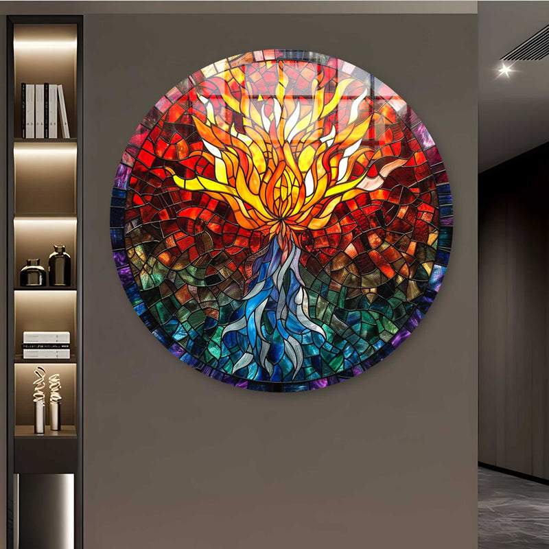 Artronauts Glass Print Tree of Life II  - Rounded Glass Wall Art