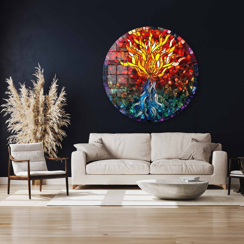 Artronauts Glass Print Tree of Life II  - Rounded Glass Wall Art
