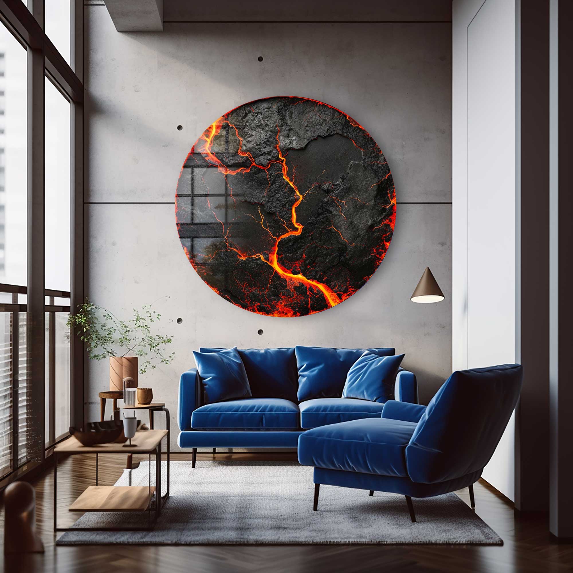 Lava - Rounded Glass Wall Art