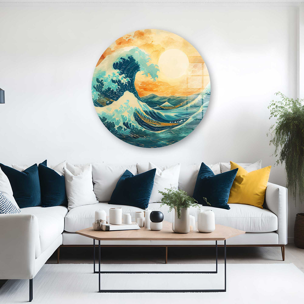 Artronauts Glass Print Perfect Sunrise - Rounded Glass Wall Art