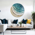 Artronauts Glass Print Painting Waves - Rounded Glass Wall Art