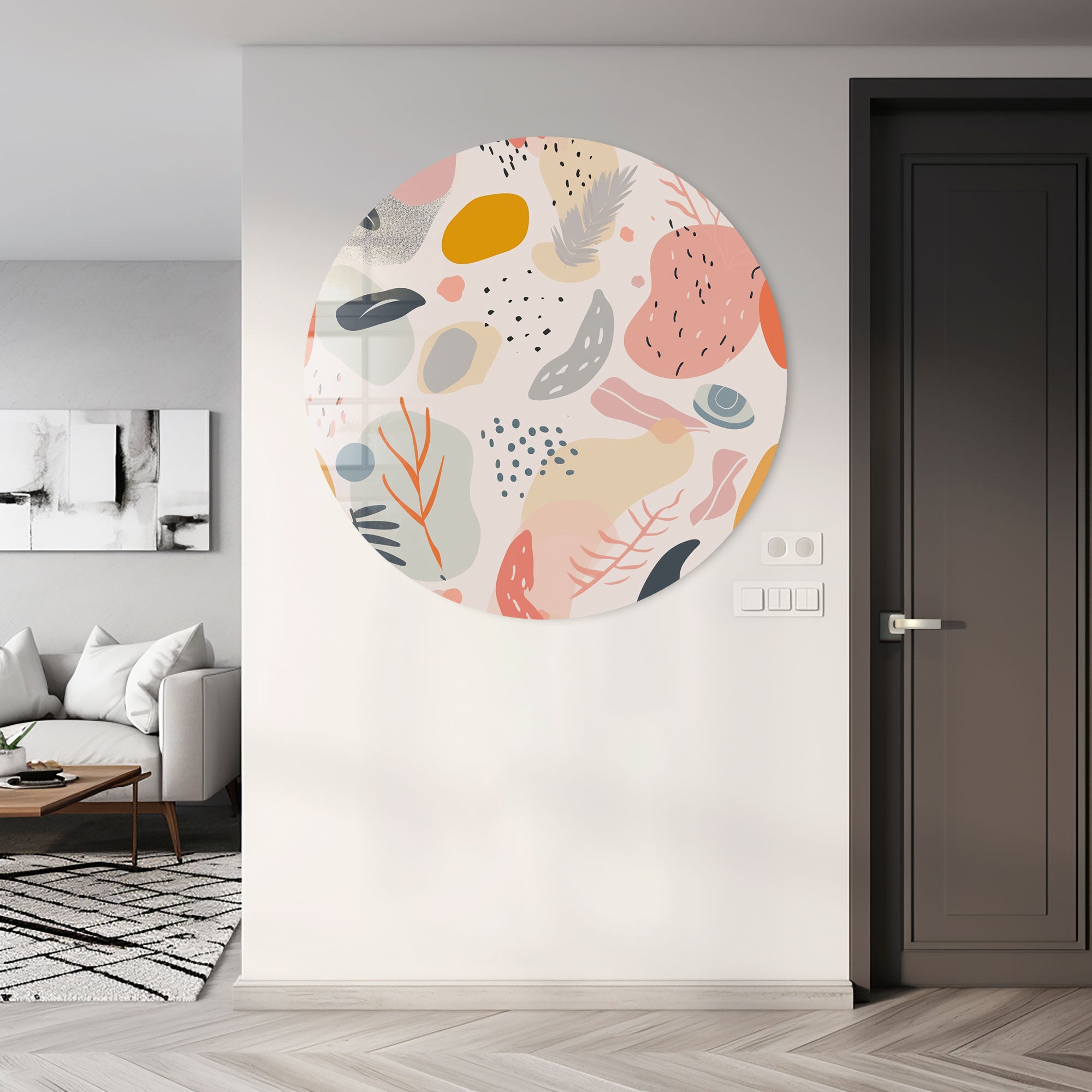 Pastel Objects- Rounded Glass Wall Art