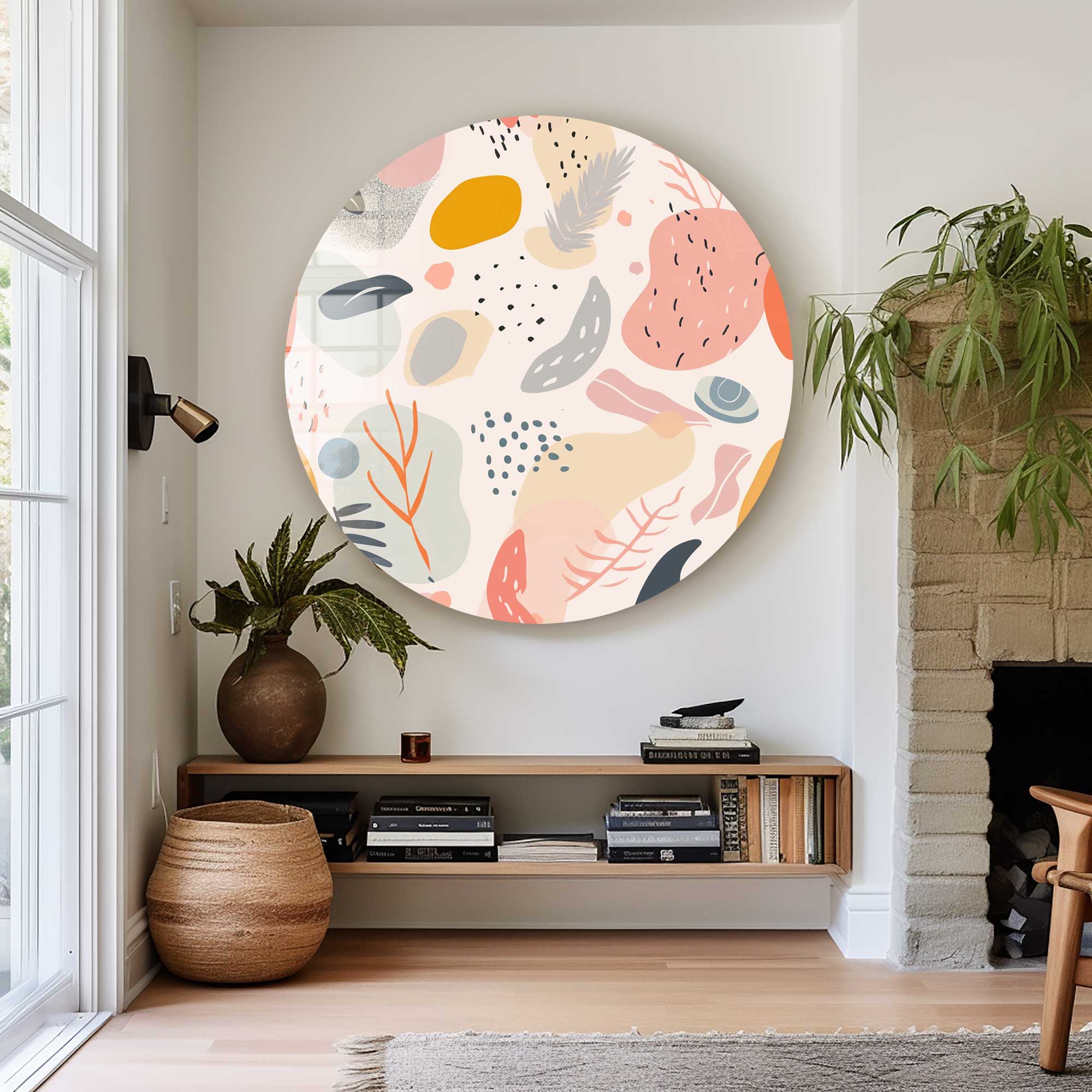 Pastel Objects- Rounded Glass Wall Art