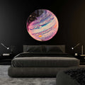 Artronauts Glass Print Ebru Art - Rounded Glass Wall Art