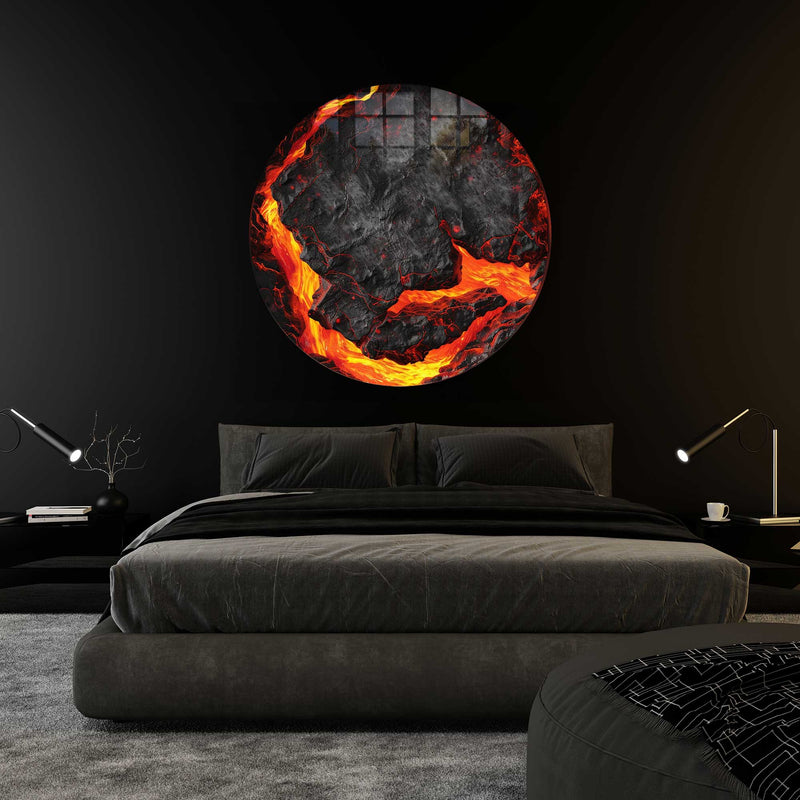 Artronauts Glass Print Lava II - Rounded Glass Wall Art