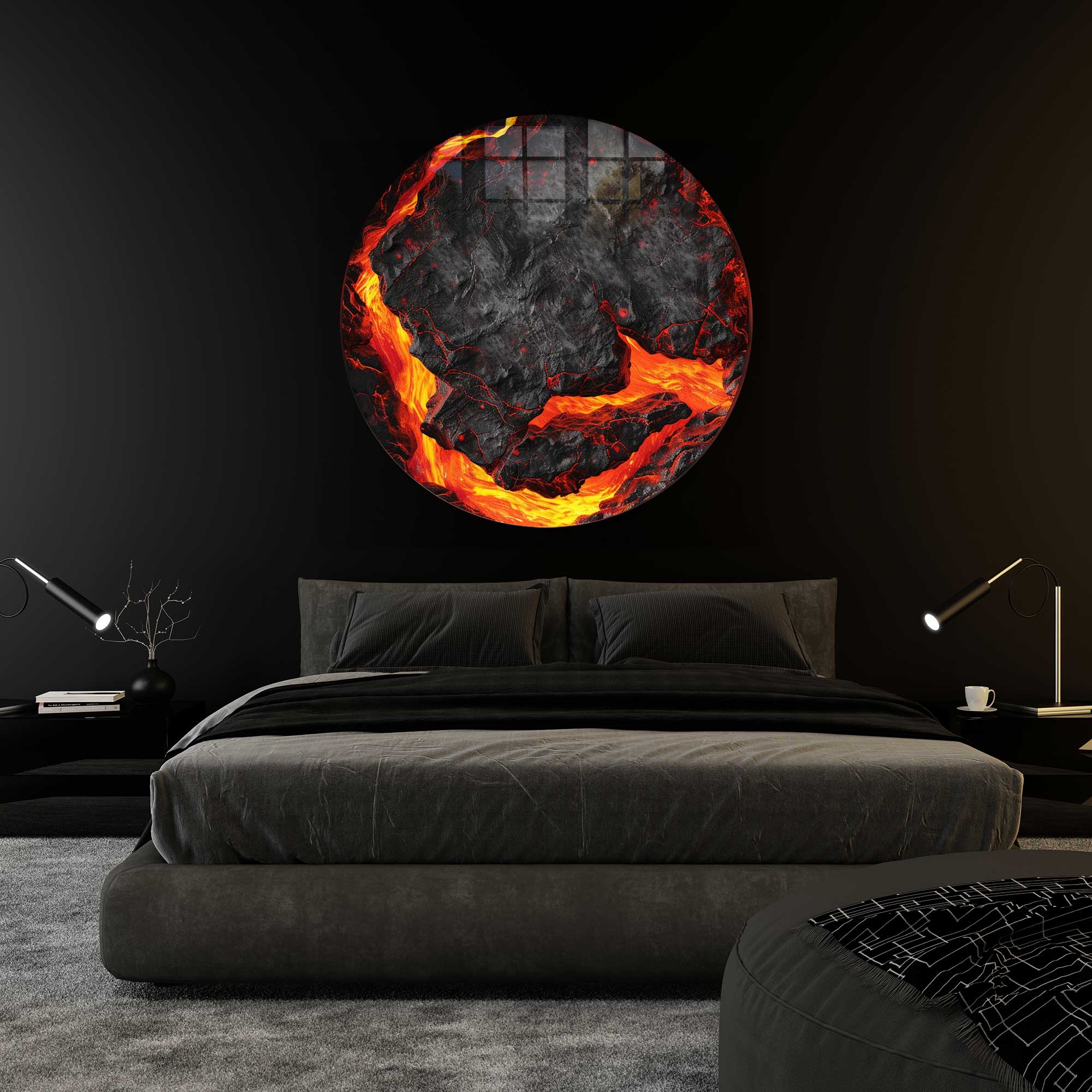 Lava II - Rounded Glass Wall Art