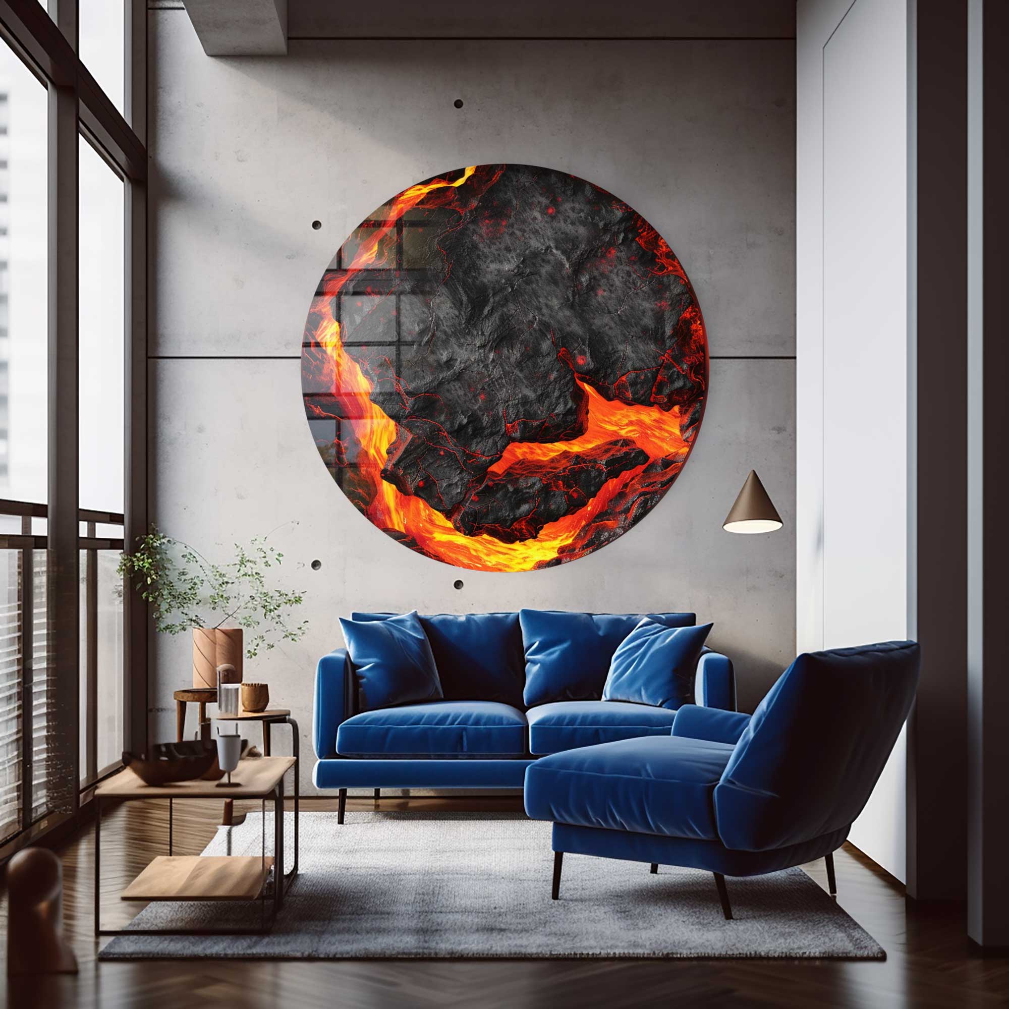 Lava II - Rounded Glass Wall Art