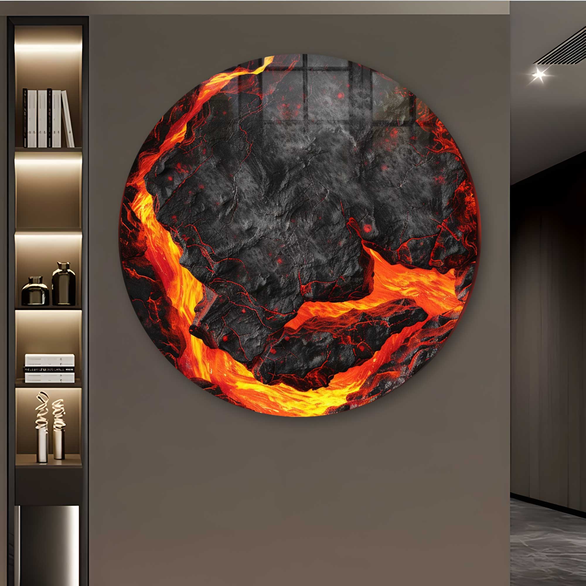 Lava II - Rounded Glass Wall Art