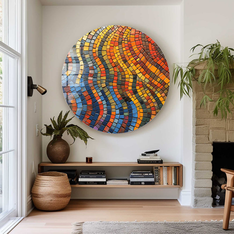 Artronauts Glass Print Mosaic Circles - Rounded Glass Wall Art