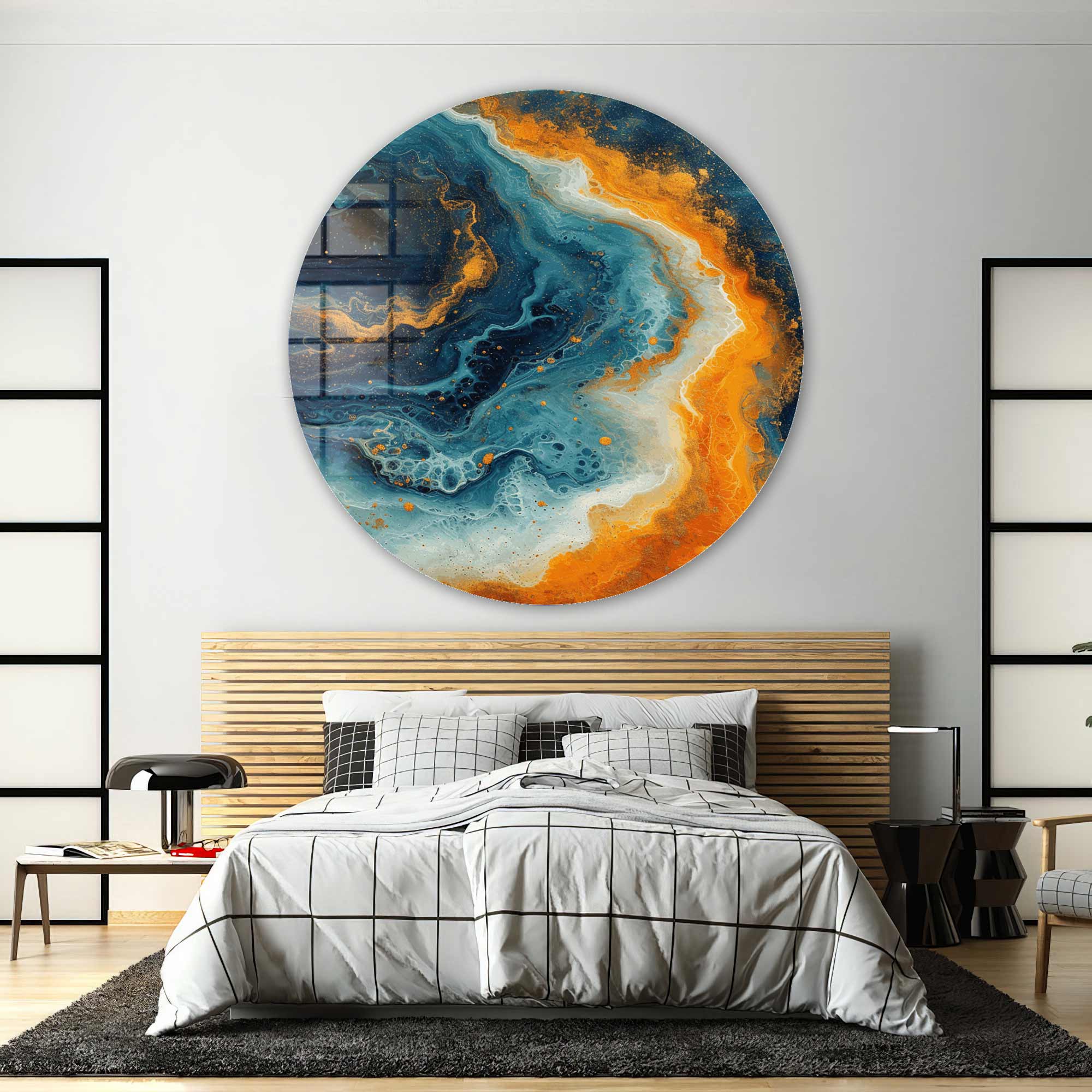 Abstract Ocean - Rounded Glass Wall Art