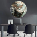 Artronauts Glass Print Chaotic World - Rounded Glass Wall Art