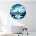 Artronauts Glass Print Neon Horizon - Rounded Glass Wall Art
