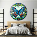 Artronauts Glass Print Stained ButterfIy V - Rounded Glass Wall Art