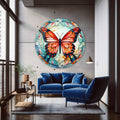 Artronauts Glass Print Stained ButterfIy VII - Rounded Glass Wall Art