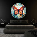 Artronauts Glass Print Stained ButterfIy VII - Rounded Glass Wall Art
