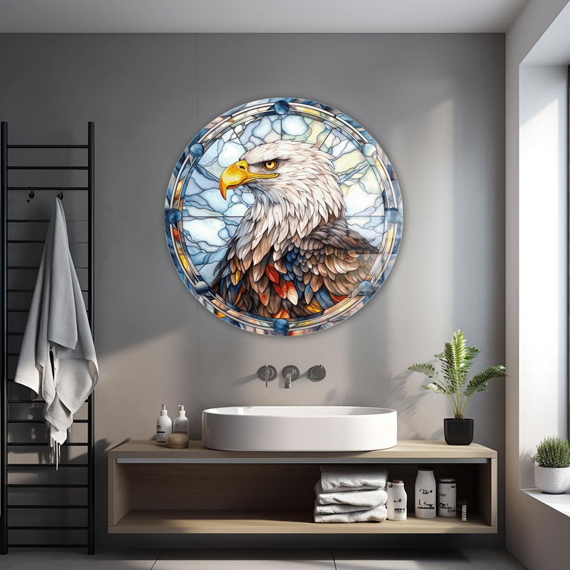 Artronauts Glass Print Stained Eagle II - Rounded Glass Wall Art