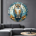 Artronauts Glass Print Stained Owl - Rounded Glass Wall Art