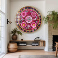 Artronauts Glass Print Vintage Floral - Rounded Glass Wall Art