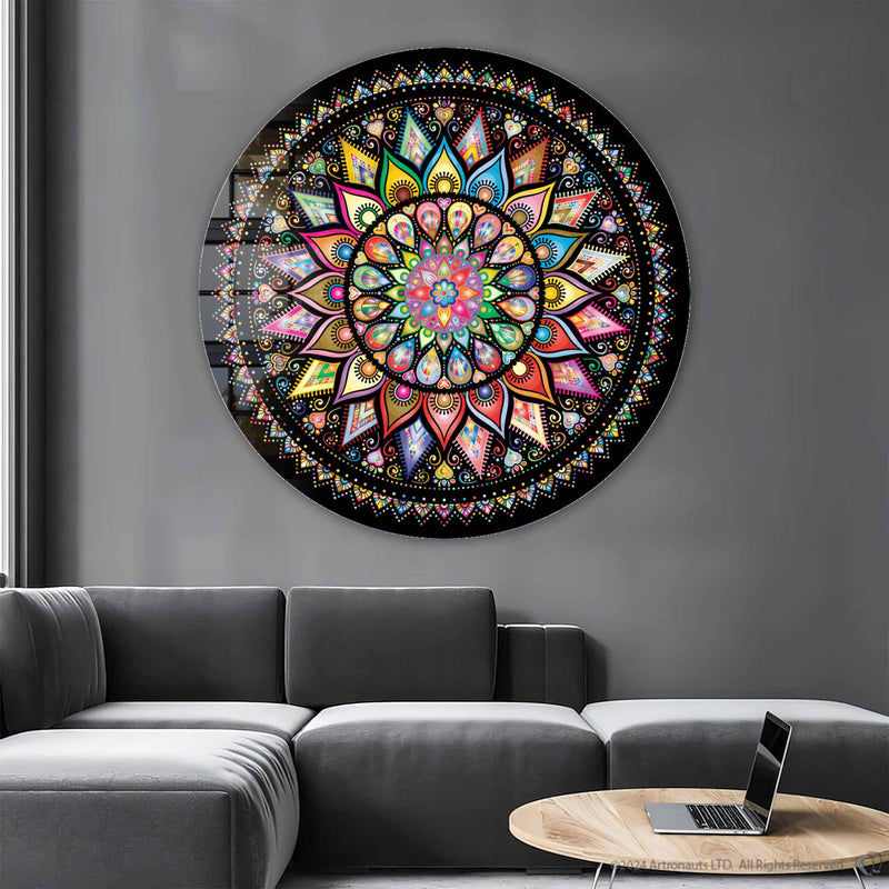 Artronauts Glass Print Floral Spiral - Rounded Glass Wall Art