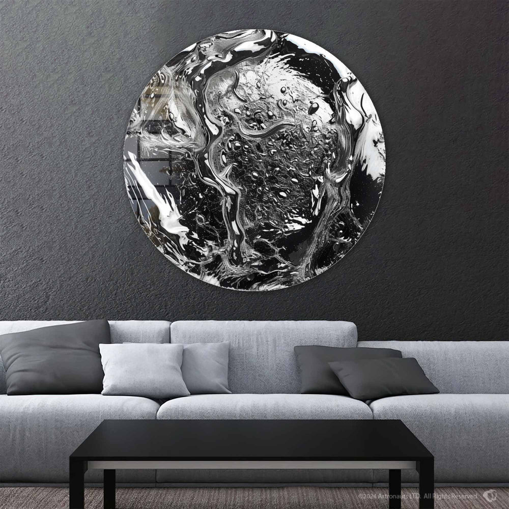 Artronauts Glass Print Abstract Pb 82 - Rounded Glass Wall Art