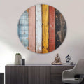Artronauts Glass Print Rustic Woods - Rounded Glass Wall Art