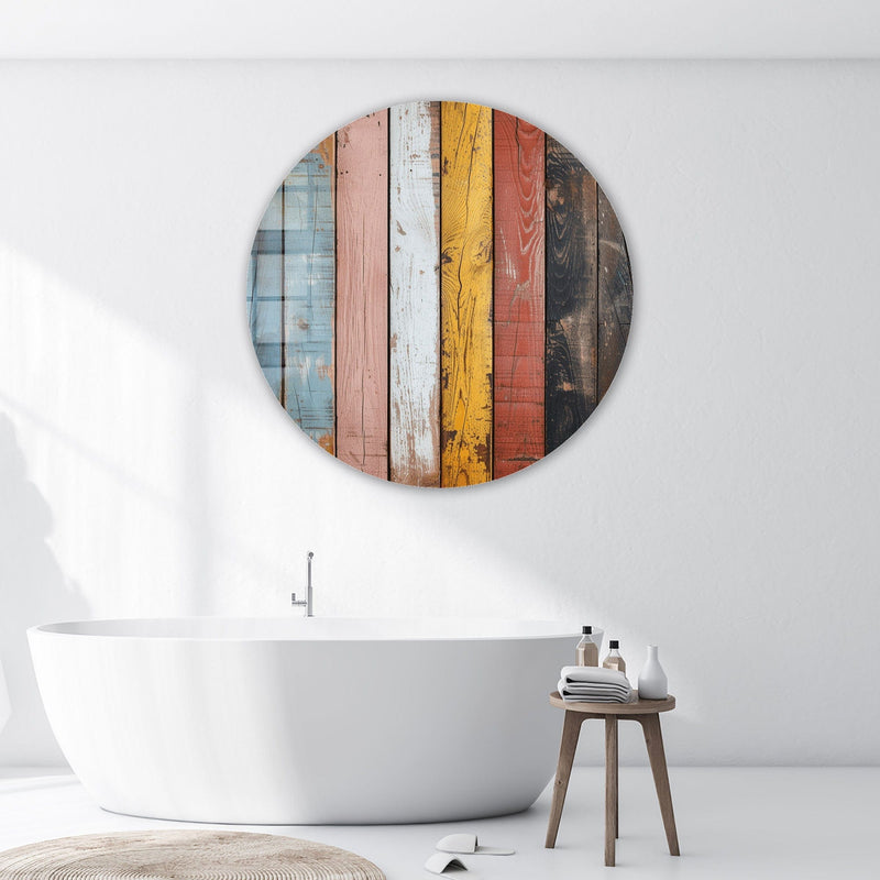 Artronauts Glass Print Rustic Woods - Rounded Glass Wall Art