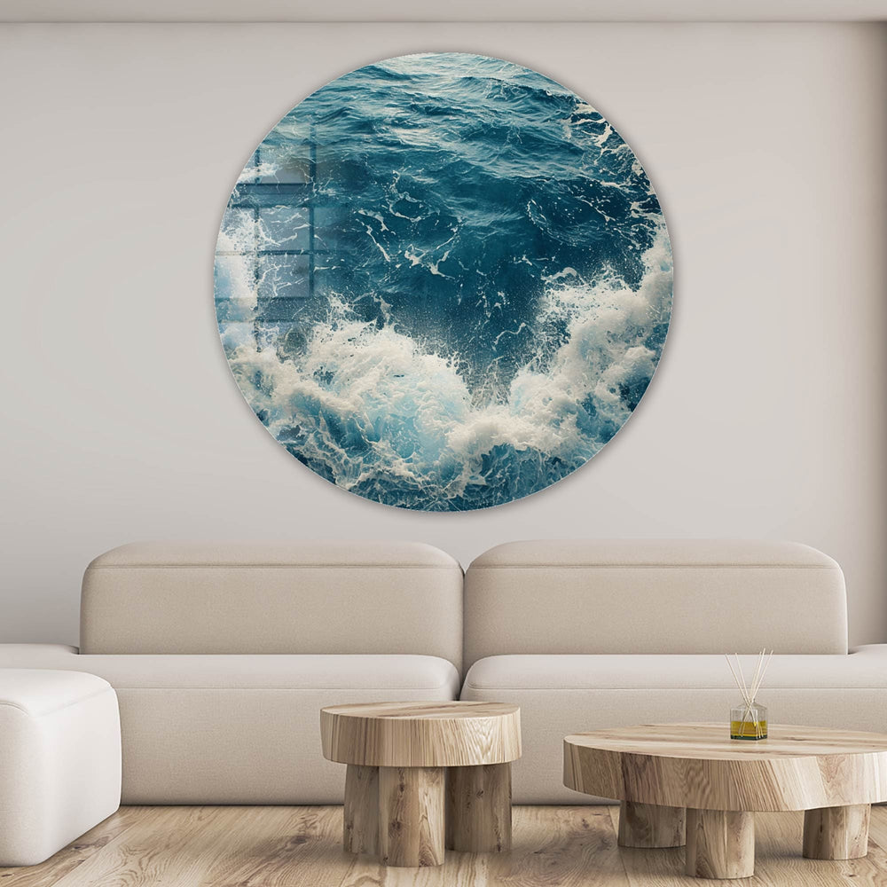 Artronauts Glass Print Waveborn Symphony - Rounded Glass Wall Art