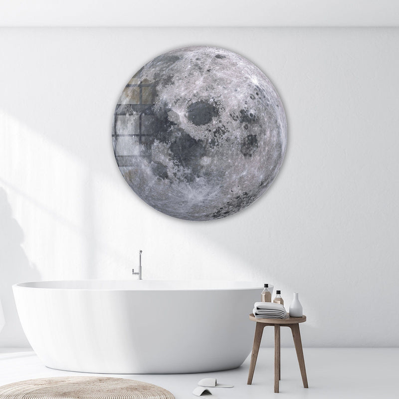 Artronauts Glass Print The Moon - Rounded Glass Wall Art