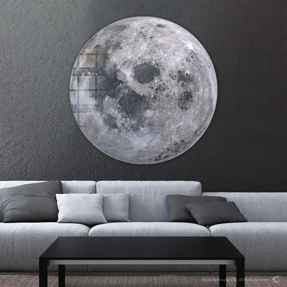 Artronauts Glass Print The Moon - Rounded Glass Wall Art