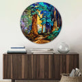 Artronauts Glass Print Stained Forest - Rounded Glass Wall Art