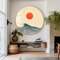 Artronauts Glass Print Japanese Sunset - Rounded Glass Wall Art